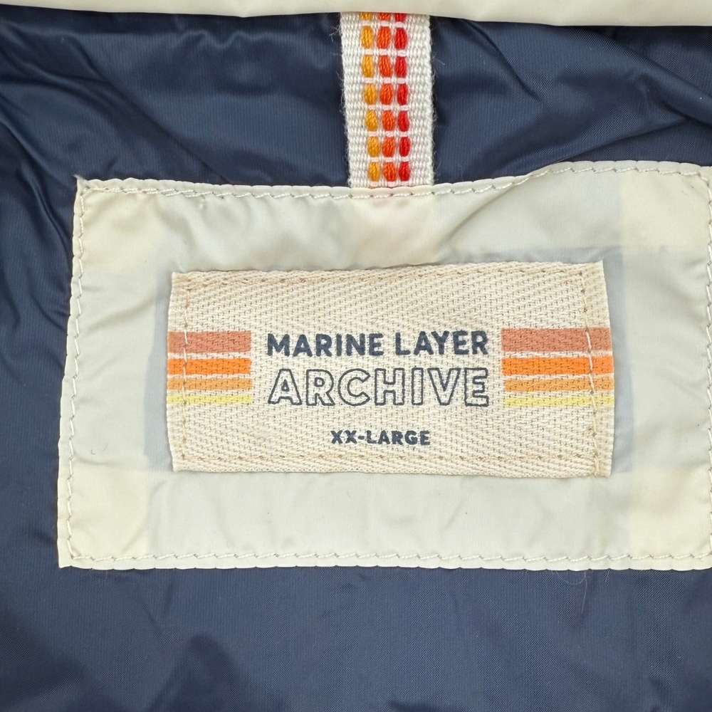 Marine Layer Archive Boreal Puffer Vest‎ Navy Sunset Colorblock Men XXL NWT - Picture 6 of 8
